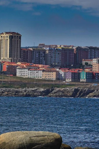 Tiro Vertical Edifícios Galiza Espanha — Fotografia de Stock