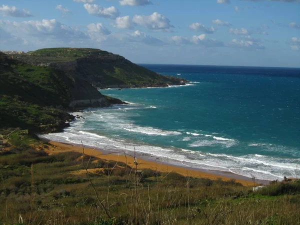 Κόλπος Ramla Hamra Κατά Διάρκεια Της Ημέρας Στο Gozo Νησιά — Φωτογραφία Αρχείου