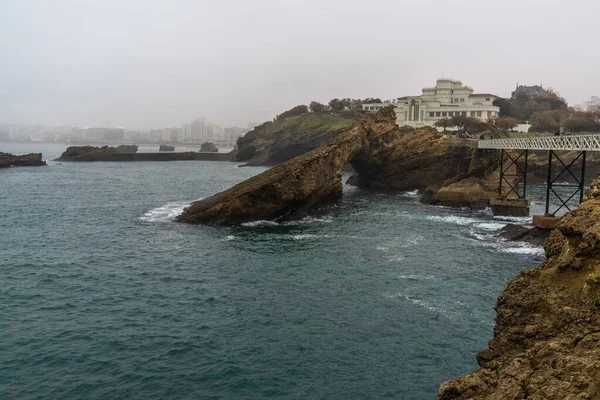 Μια Άποψη Υψηλής Γωνίας Της Πόλης Biarritz Της Γαλλίας Χειμώνα — Φωτογραφία Αρχείου