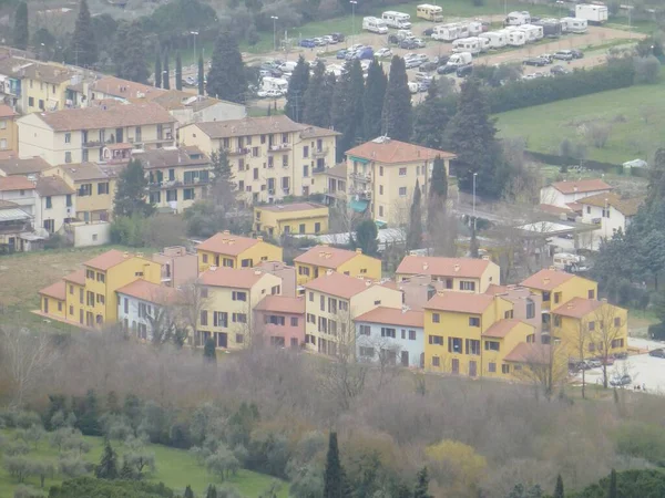 Een Luchtfoto Van Gebouwen Florence Italië — Stockfoto