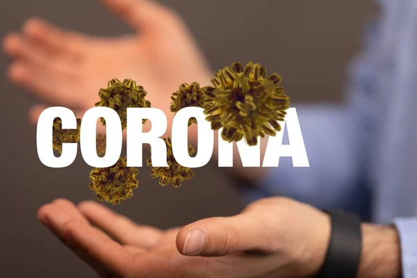 Virus Corona Microbiologia Concetto Virologia Renderin — Foto Stock
