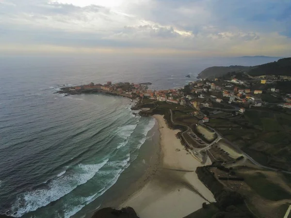 Una Toma Aérea Edificios Cerca Del Mar Galicia España — Foto de Stock