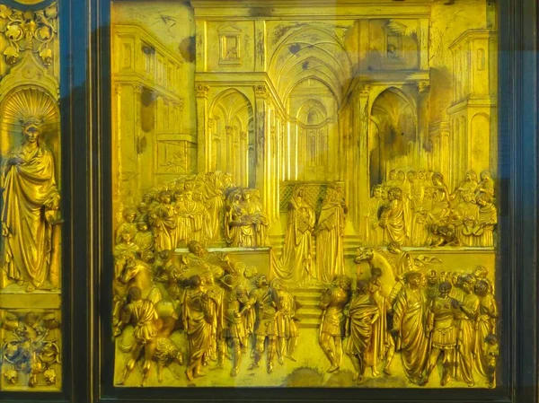 Eine Nahaufnahme Religiöser Goldskulpturen Florenz Italien — Stockfoto