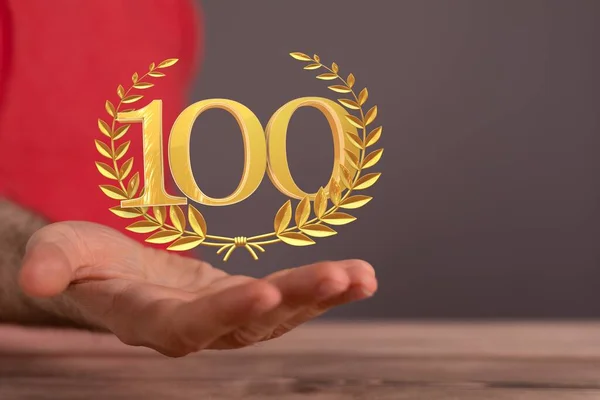 100 Aniversario Números Plantilla Póster Para Celebrar Parte Del Evento — Foto de Stock