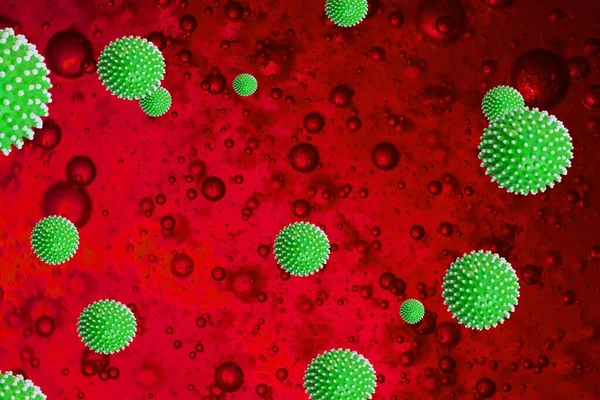 Koronavírus Mikroba Sejtek Renderelése — Stock Fotó
