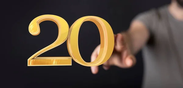 20 Digital number Years Anniversary 3d backgroun