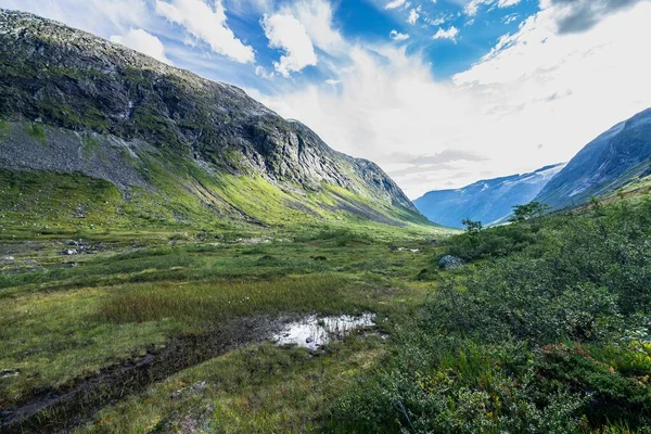 Het Landschap Van Het Valldalen Dal Richting Trollstigen Sunnmore More — Stockfoto
