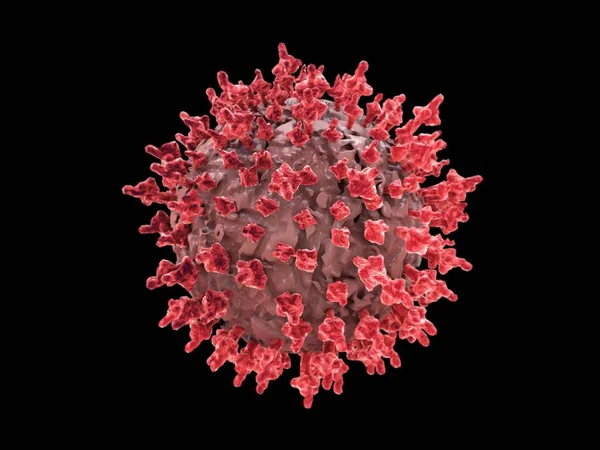 Darstellung Einer Roten Coronavirus Mikrobenzelle — Stockfoto