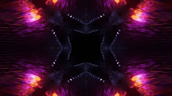 Uno Sfondo Cosmico Nero Con Luci Laser Colorate Belle Forme — Foto Stock