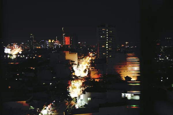 Nachtansicht Von Saigon Vietnam — Stockfoto