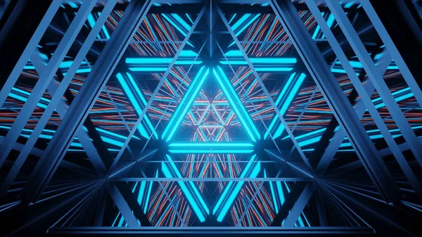 青いネオンレーザーライトを備えた宇宙背景 デジタル壁紙に最適 — ストック写真