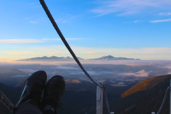 Berge Und Schnee Morgen Neuseeland — Stockfoto