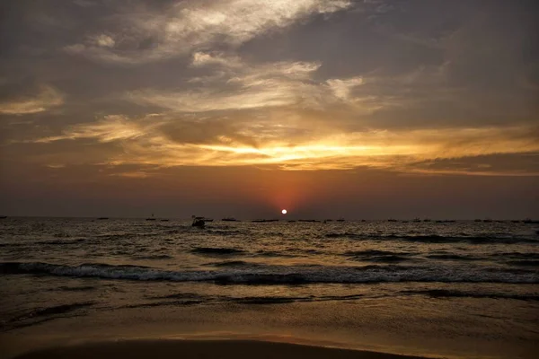 Sunset View Beach Sea Goa India — Stock Photo, Image