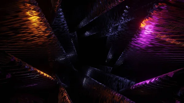 Ein Schwarzer Kosmischer Hintergrund Mit Bunten Laserlichtern Schönen Formen Perfekt — Stockfoto