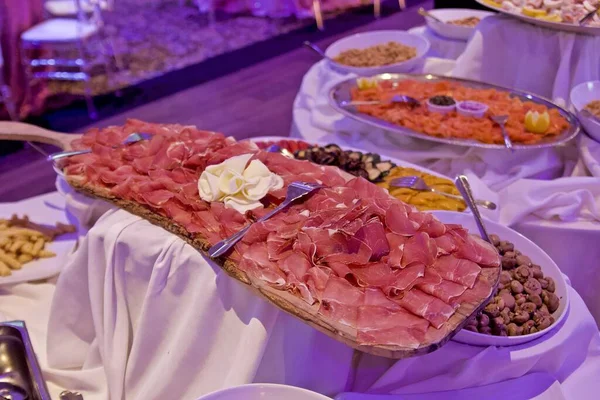 Buffet Mesas Jantar Salão Eventos Canadá — Fotografia de Stock