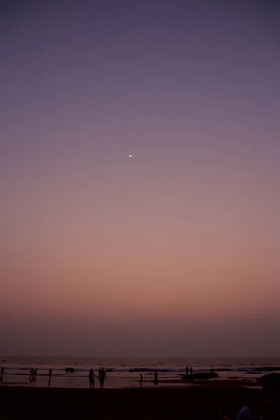 Pôr Sol Vista Para Mar Goa Índia — Fotografia de Stock