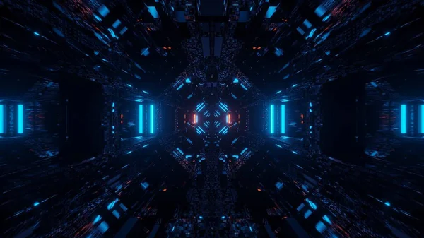 Ein Kosmischer Hintergrund Mit Blauen Laserlichtern Mit Coolen Formen Perfekt — Stockfoto