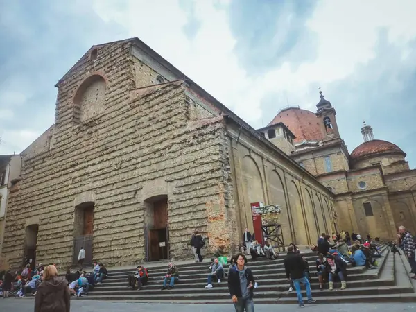 Florence Italië Jan 2019 Mensen Straat Florence Toscane Italië Europa — Stockfoto