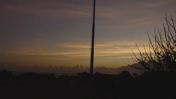 Pôr Sol Laranja Oceano Ilha Bali Indonésia — Fotografia de Stock