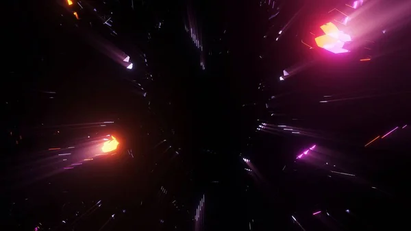 Fond Nuit Cosmique Avec Des Lumières Laser Lumineuses Colorées Parfait — Photo