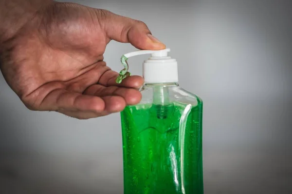 Person Using Hand Sanitizer Concept Corona Virus — Stock Photo, Image