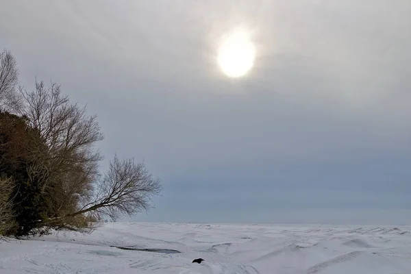 オンタリオ州の凍った湖カナダ — ストック写真