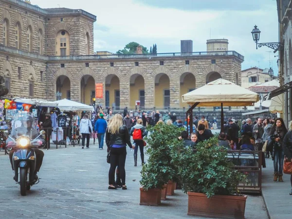 Florence Italy Jan 2019 People Street Florence Tuscany Italy Европа — стоковое фото