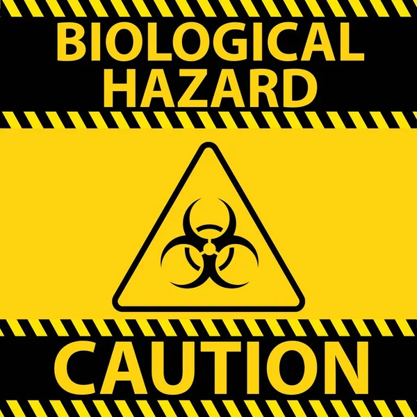 Символ Биологической Опасности Желтом Треугольнике Желтом Фоне Словами Биологическая Опасность — стоковое фото