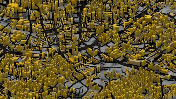 Cidade Futura Visualização Digital Mapa — Fotografia de Stock