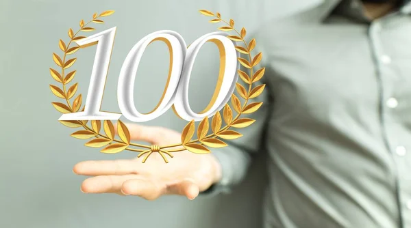 100周年記念3D番号 100周年記念イベント記念ポスターテンプレート — ストック写真