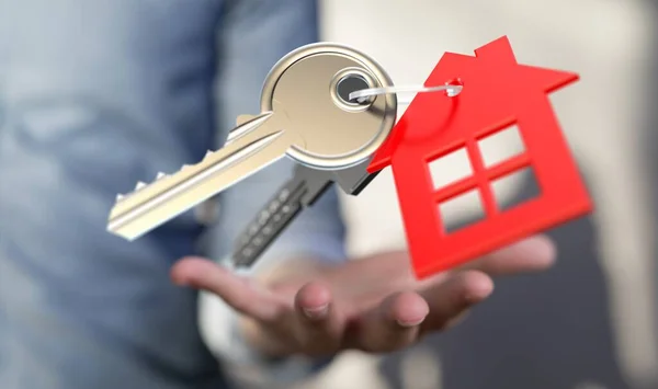 Casa Entre Casas Para Corretivo Imobiliário — Fotografia de Stock