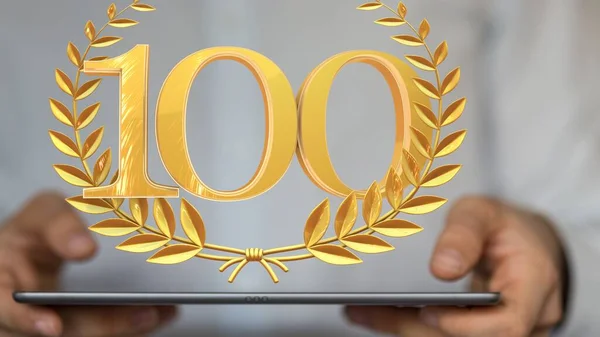 100 디지털 Year Anniversary Backgroun — 스톡 사진