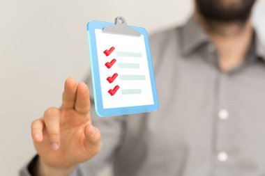 Digital checklist or todo-list displayed clipart