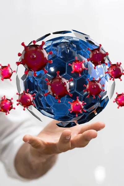 Ncov Spreading Concept Earth Virus Model — Stock Photo, Image