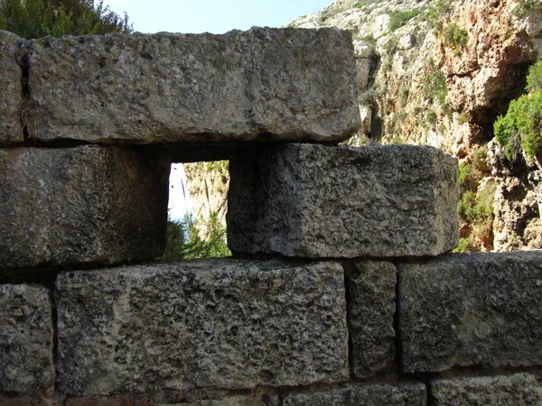 Close Muro Guarda Vigia Exército Britânico Sob Luz Sol Birzebbuga — Fotografia de Stock