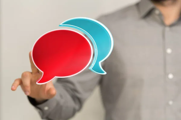 Speech Bubbles People Chatting Illustration Communication Concept Relating Feedback — Stock Photo, Image