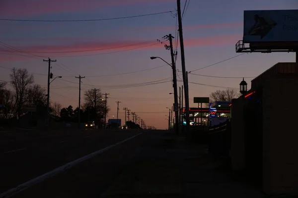 Motorvej Himmel Før Solnedgang Amerika - Stock-foto