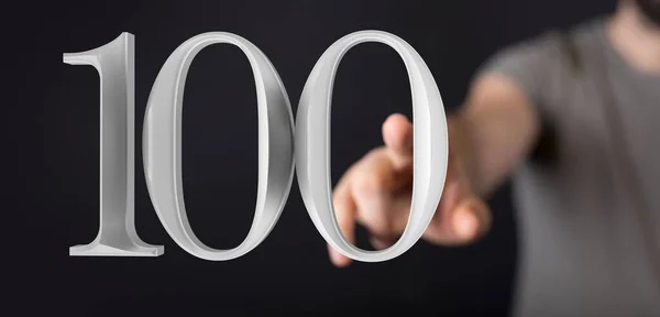 100周年記念3D番号 100周年記念イベント記念ポスターテンプレート — ストック写真