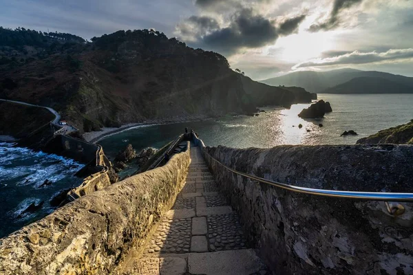 Fascinante Paisaje Escalera San Juan Gaztelugatxe España —  Fotos de Stock