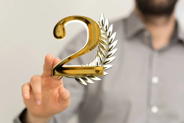 Second Two Years Award Digital Number Award Anniversary — Stock Photo, Image
