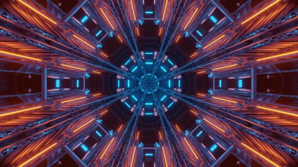 Parlayan Soyut Neon Işık Desenlerine Sahip Fütüristik Bir Arkaplan Kozmik — Stok fotoğraf