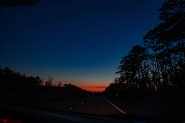 Autobahn Und Sonnenuntergang Amerika — Stockfoto