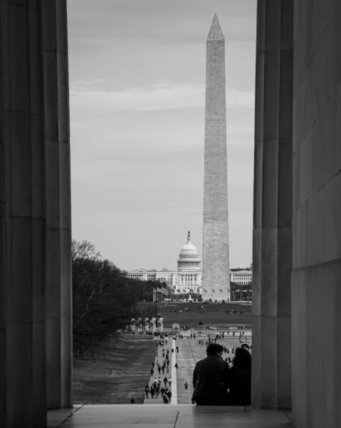 Вертикальний Сіроподібний Знімок Національної Алеї Вашингтоні Сша — стокове фото