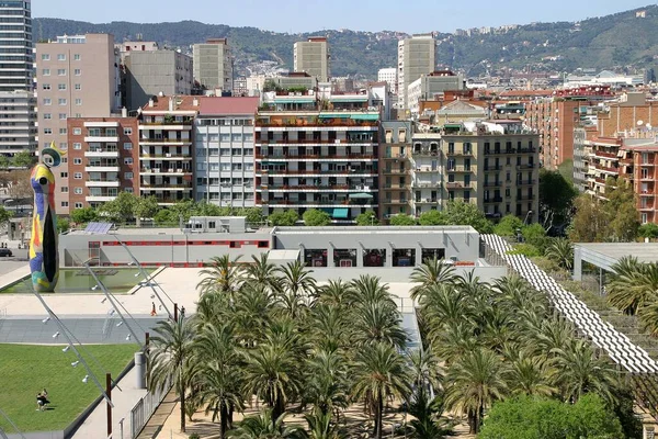 Een Hoge Hoek Opname Van Gebouwen Barcelona Spain — Stockfoto