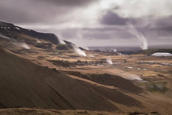 Gyönyörű Táj Hőforrások Gleccserek Izlandon — Stock Fotó