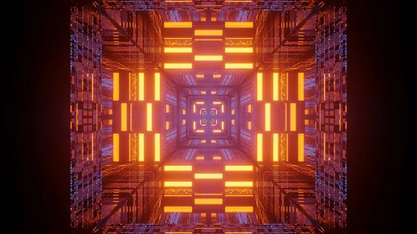 Eine Illustration Eines Futuristischen Scifi Tunnels Mit Linien Und Roten — Stockfoto