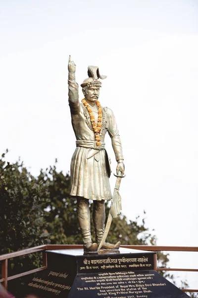 Eine Vertikale Aufnahme Einer Nepalesischen Statue Hindu Tempel Von Kathmandu — Stockfoto