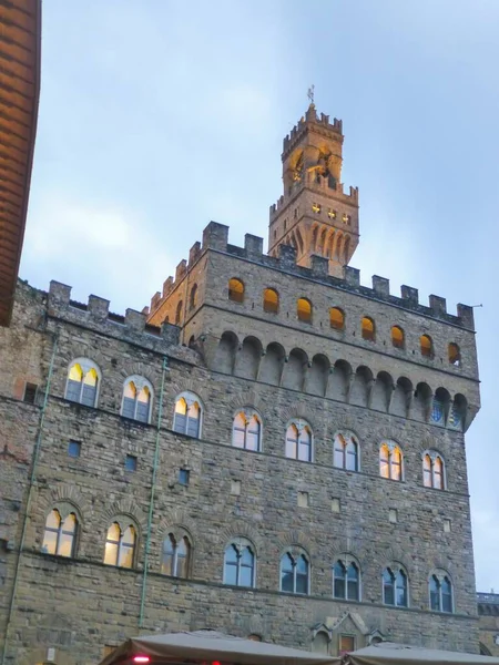 Вертикальный Снимок Палаццо Веккио Флоренции Италия — стоковое фото