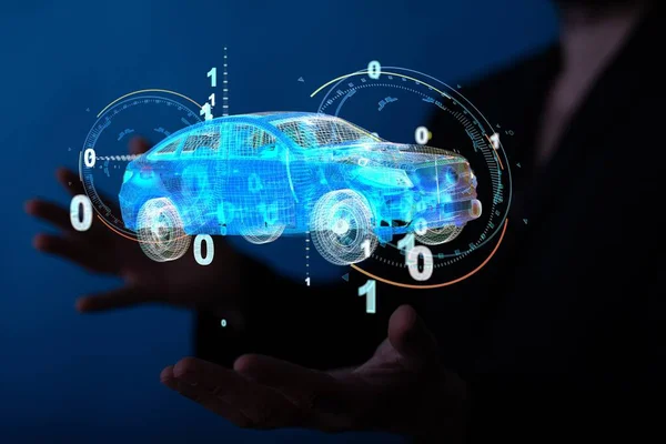 Технологія Цифрових Автомобілів Розумна Віртуальній Кімнаті — стокове фото