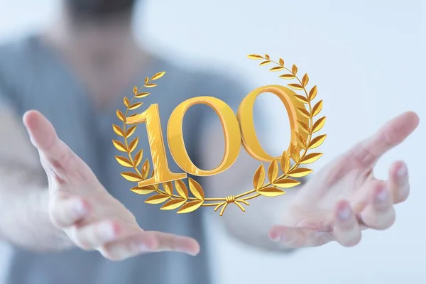 100 Anniversary Numbers Poster Template Celebrating 100 Anniversary Event Part — Stock Photo, Image